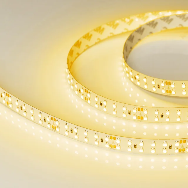 Лента RT 2-5000 24V Yellow 2x2 (3528, 1200 LED, LUX) (Arlight, 19.2 Вт/м, IP20), артикул 008774