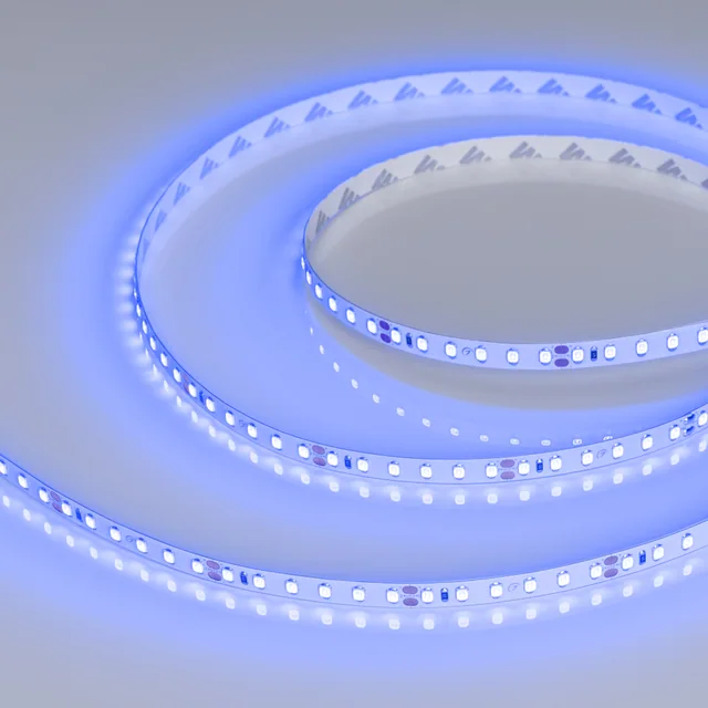 Лента RT-A120-8mm 24V Blue (9.6 W/m, IP20, 2835, 5m) (Arlight, 9.6 Вт/м, IP20), артикул 008783(3)