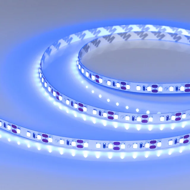 Лента RT-A120-8mm 12V Blue (9.6 W/m, IP20, 2835, 5m) (Arlight, 9.6 Вт/м, IP20), артикул 012330(3)