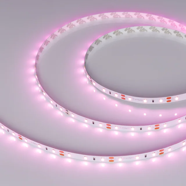 Лента RT-A60-8mm 12V Pink (4.8 W/m, IP20, 2835, 5m) (Arlight, 4.8 Вт/м, IP20), артикул 013571(2)