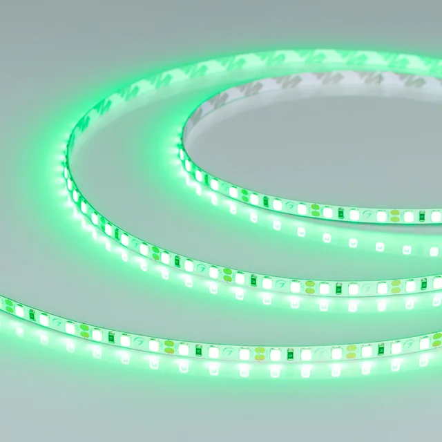 Лента RT-A120-5mm 12V Green (9.6 W/m, IP20, 2835, 5m) (Arlight, узкая), артикул 015007(2)