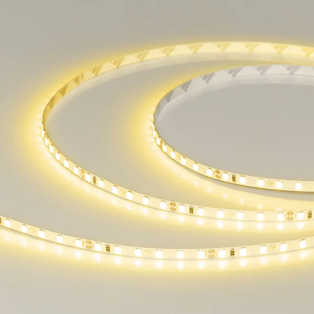 Лента RT-A120-5mm 24V Yellow (9.6 W/m, IP20, 2835, 5m) (Arlight, узкая), артикул 015662(2)
