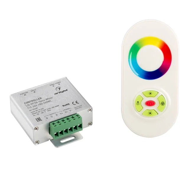 Контроллер LN-RF5B-Sens White (12-24V,180-360W) (Arlight, IP20 Металл, 1 год), артикул 016487