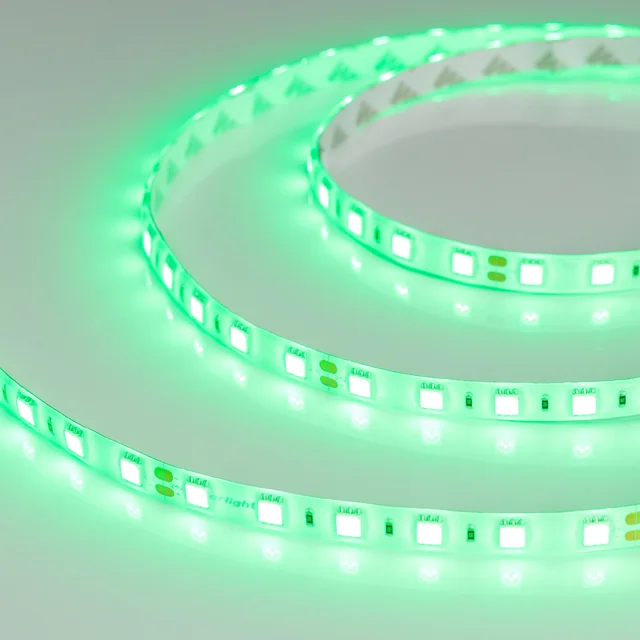 Лента RTW 2-5000SE 24V Green 2x (5060, 300 LED, LUX) (Arlight, 14.4 Вт/м, IP65), артикул 016505