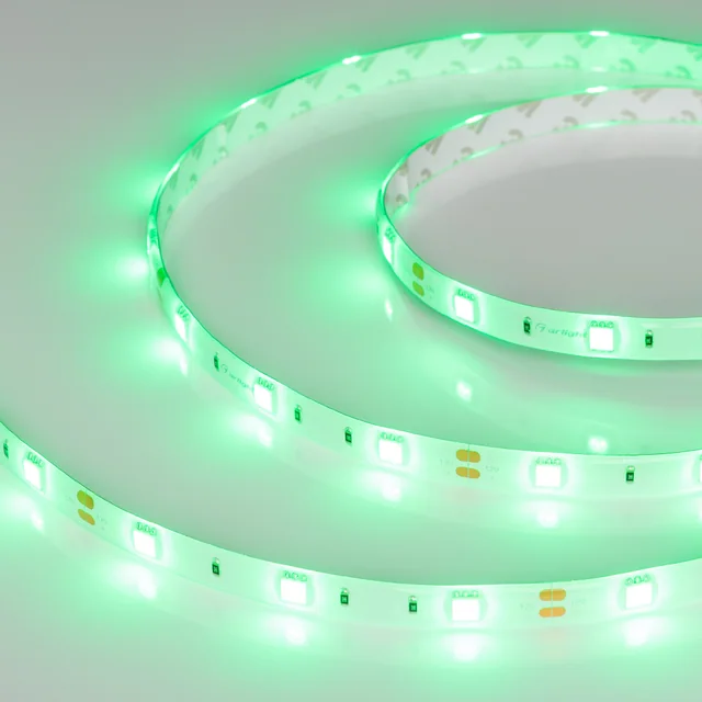 Лента RTW 2-5000SE 12V Green (5060, 150 LED, LUX) (Arlight, 7.2 Вт/м, IP65), артикул 016508