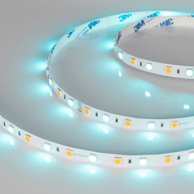 Лента RT-B60-10mm 24V RGBW-Warm (14.4 W/m, IP20, 5060, 5m) (Arlight, Открытый), артикул 018327(2)