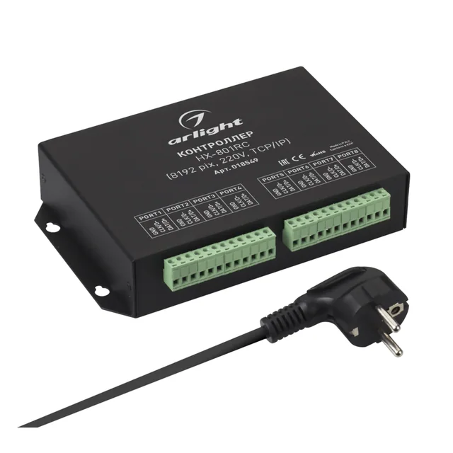 Контроллер HX-801RC (8192 pix, 220V, TCP/IP) (Arlight, -), артикул 018549