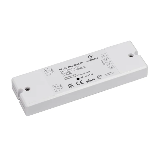 Контроллер SR-1009LC-RGB (12-24V, 180-360W, S) (Arlight, IP20 Пластик, 3 года), артикул 019788