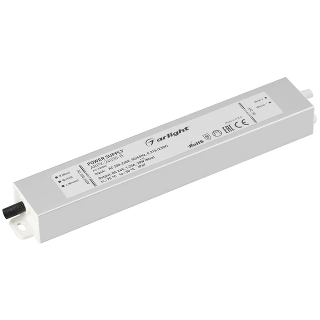 Блок питания ARPV-24030-B (24V, 1.3A, 30W) (Arlight, IP67 Металл, 3 года), артикул 020004