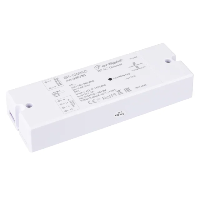 Диммер SR-1009AC (230V, 2x1.2A) (Arlight, IP20 Пластик, 3 года), артикул 020730