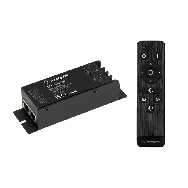 Диммер VT-S08-1x25A (12-24V, ПДУ Стик 12кн, RF) (Arlight, IP20 Металл, 3 года), артикул 021316