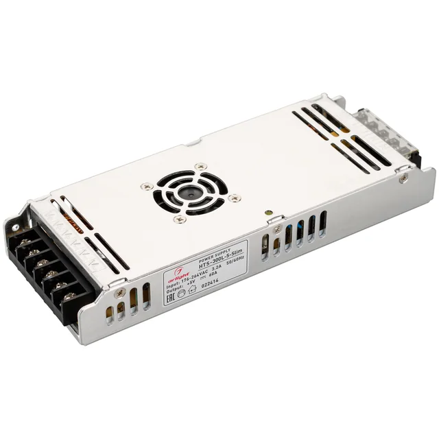 Блок питания HTS-300L-5-Slim (5V, 60A, 300W) (Arlight, IP20 Сетка, 3 года), артикул 022414