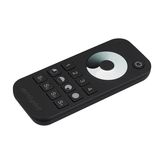 Пульт SMART-R24-DIM Black (4 зоны, 2.4G) (Arlight, IP20 Пластик, 5 лет), артикул 023475