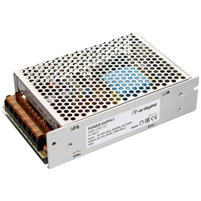 Блок питания ARS-250-12 (12V, 20,8A, 250W) (Arlight, IP20 Сетка, 2 года), артикул 023612