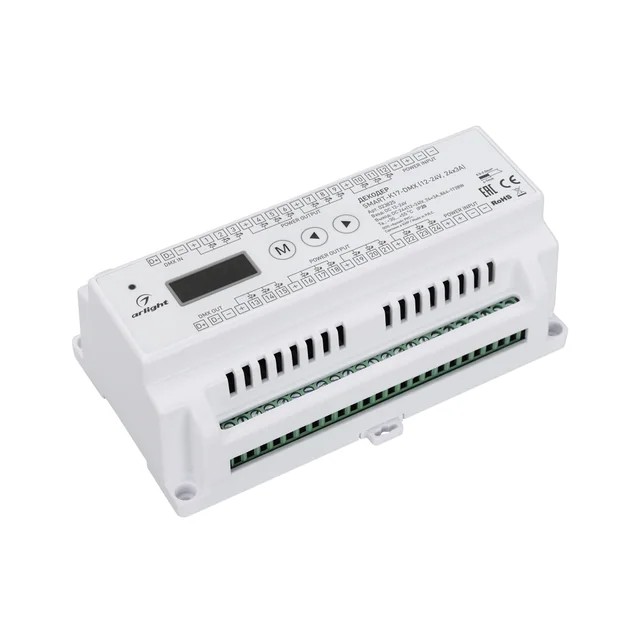 Декодер SMART-K17-DMX (12-24V, 24x3A) (Arlight, IP20 Пластик, 5 лет), артикул 023825