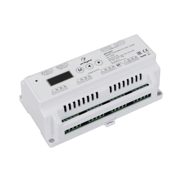 Декодер SMART-K18-DMX (12-36V, 12x5A) (Arlight, IP20 Пластик, 5 лет), артикул 023826