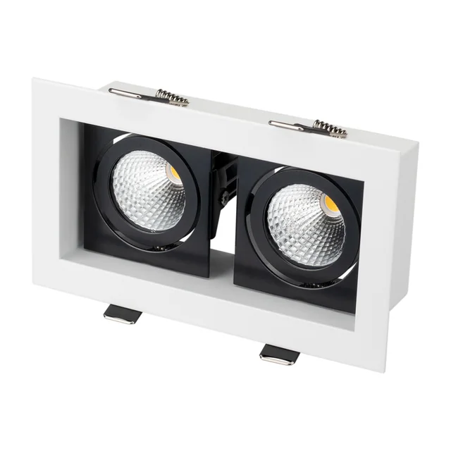 Светильник CL-KARDAN-S180x102-2x9W Day (WH-BK, 38 deg) (Arlight, IP20 Металл, 3 года), артикул 024129