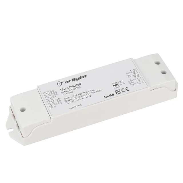 Диммер SMART-DIM105 (12-48V, 15A, TRIAC) (Arlight, IP20 Пластик, 5 лет), артикул 025029