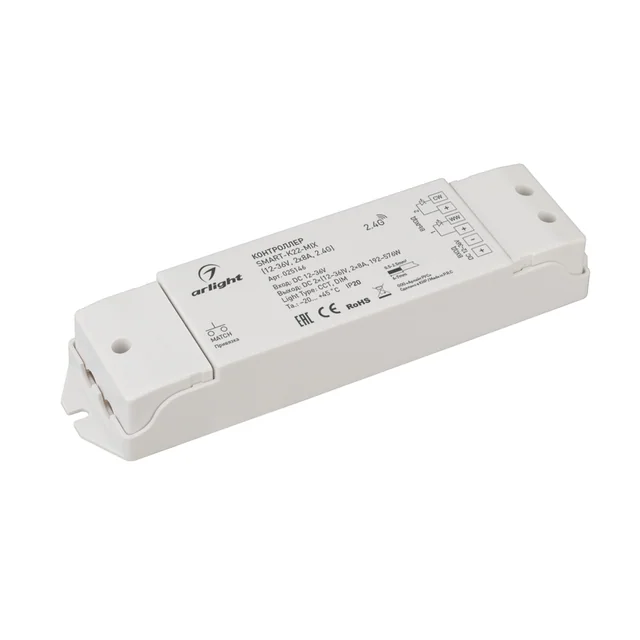 Контроллер SMART-K22-MIX (12-36V, 2x8A, 2.4G) (Arlight, IP20 Пластик, 5 лет), артикул 025146