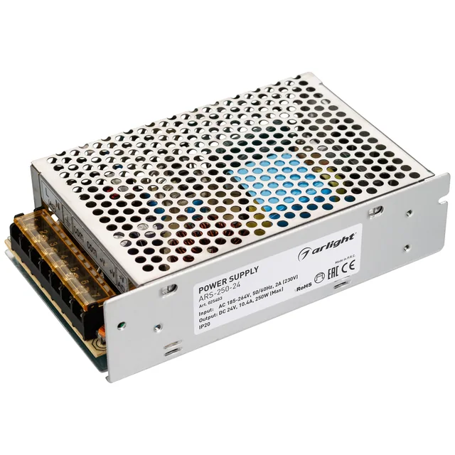 Блок питания ARS-250-24 (24V, 10.4A, 250W) (Arlight, IP20 Сетка, 2 года), артикул 025403