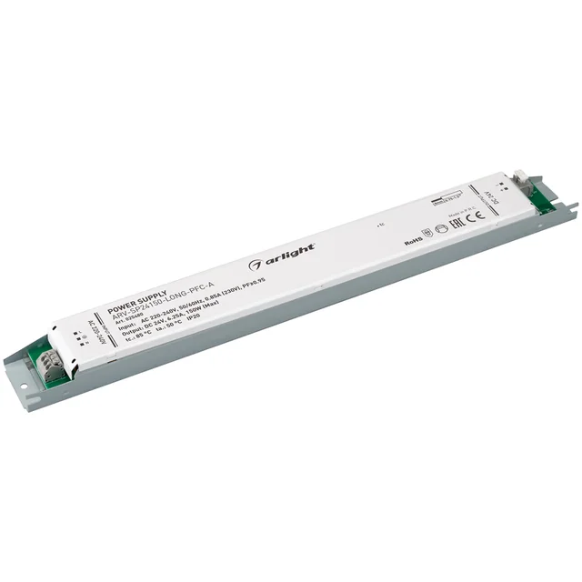 Блок питания ARV-SP24150-LONG-PFC-A (24V, 6.25A, 150W) (Arlight, IP20 Металл, 5 лет), артикул 025480