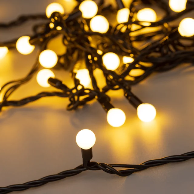 Светодиодная гирлянда ARD-BALL-CLASSIC-D13-10000-BLACK-100LED WARM (230V, 7W) (Ardecoled, IP65), артикул 025572