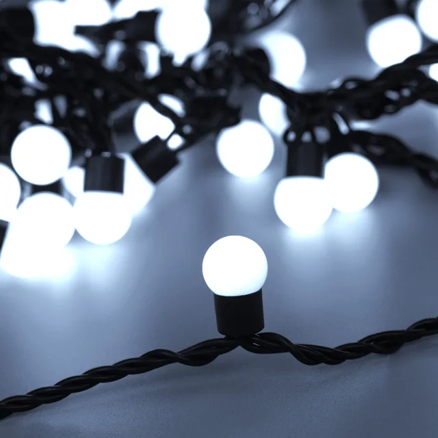 Светодиодная гирлянда ARD-BALL-CLASSIC-D17.5-10000-BLACK-100LED WHITE (230V, 7W) (Ardecoled, IP65), артикул 025583