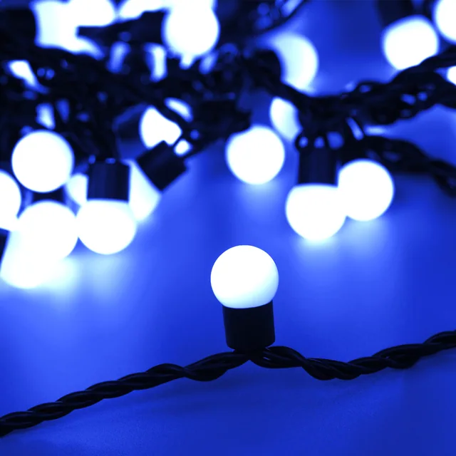 Светодиодная гирлянда ARD-BALL-CLASSIC-D17.5-20000-BLACK-200LED BLUE (230V, 14W) (Ardecoled, IP65), артикул 025589