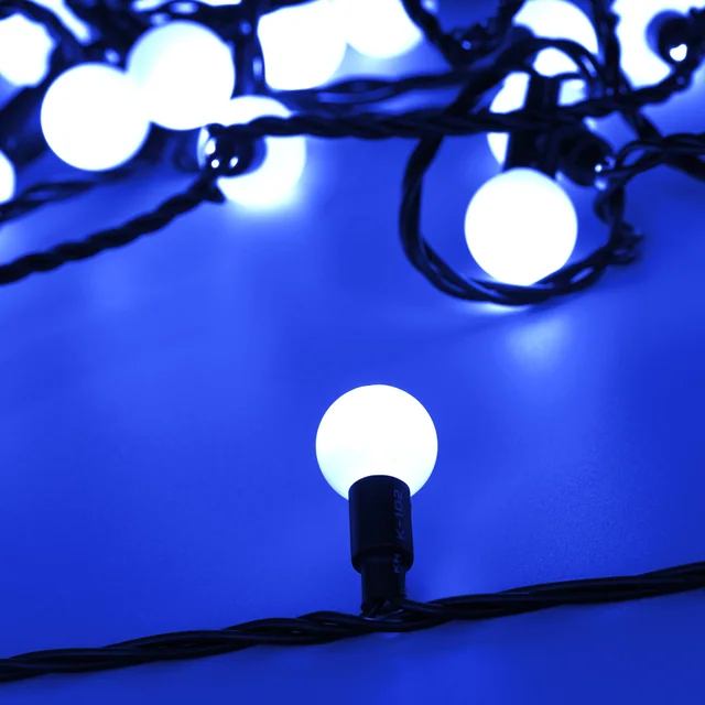 Светодиодная гирлянда ARD-BALL-CLASSIC-D23-10000-BLACK-80LED BLUE (230V, 3.5W) (Ardecoled, IP65), артикул 025600