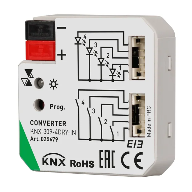 INTELLIGENT ARLIGHT Конвертер KNX-309-4DRY-IN (BUS) (IARL, IP20 Пластик, 2 года), артикул 025679