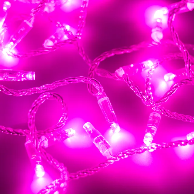 Светодиодная гирлянда ARD-STRING-CLASSIC-10000-CLEAR-100LED-FLASH PINK (230V, 7W) (Ardecoled, IP65, 1 год), артикул 025792