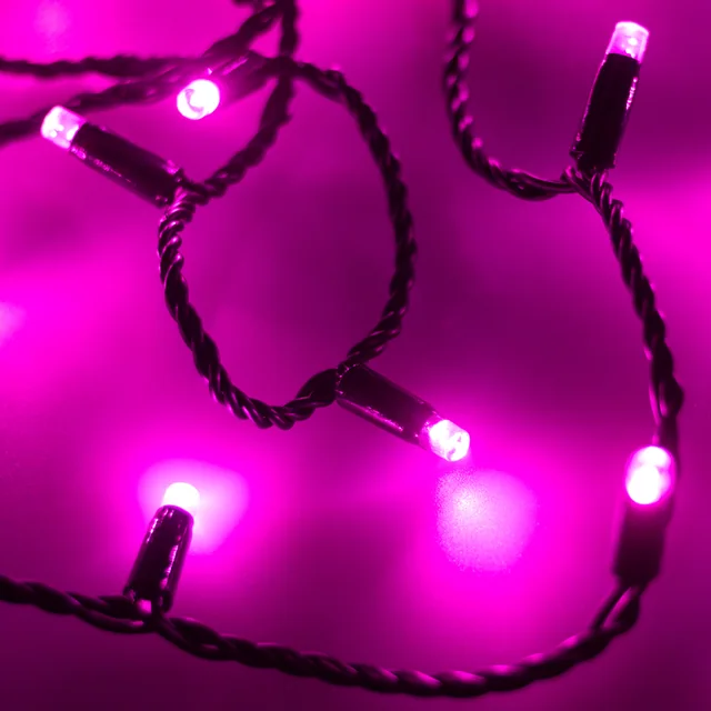 Светодиодная гирлянда ARD-STRING-CLASSIC-10000-BLACK-100LED-STD PINK (230V, 7W) (Ardecoled, IP65, 1 год), артикул 025806