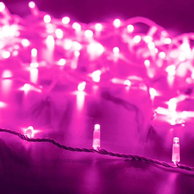 Светодиодная гирлянда ARD-STRING-CLASSIC-10000-WHITE-100LED-FLASH PINK (230V, 7W) (Ardecoled, IP65, 1 год), артикул 025822