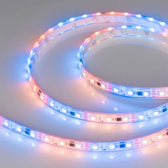 Лента герметичная SPI-PFS-B60-12mm 12V RGB-PX3 (14.4W/m, IP68, 5060, 5m) (Arlight, бегущий огонь), артикул 026155(3)