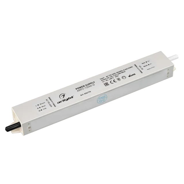 Блок питания ARPV-12040-D (12V, 3.3A, 40W) (Arlight, IP67 Металл, 3 года), артикул 026176