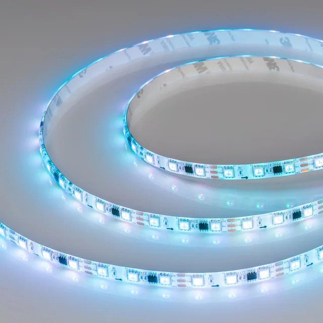 Лента герметичная SPI-SE-B60-10mm 12V RGB-PX3 (14.4 W/m, IP65, 5060, 5m) (Arlight, бегущий огонь), артикул 026366(2)