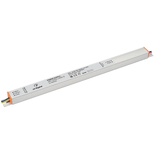 Блок питания ARV-24036-LONG-D (24V, 1.5A, 36W) (Arlight, IP20 Металл, 3 года), артикул 026421(2)