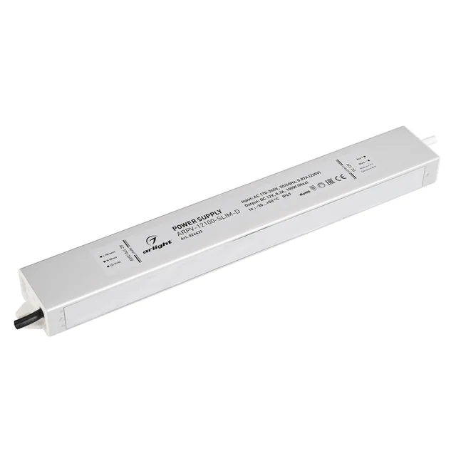 Блок питания ARPV-12100-SLIM-D (12V, 8.3A, 100W) (Arlight, IP67 Металл, 3 года), артикул 026433
