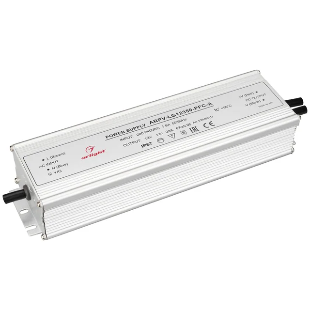 Блок питания ARPV-LG12350-PFC-A (12V, 29.0A, 350W) (Arlight, IP67 Металл, 5 лет), артикул 026463(1)