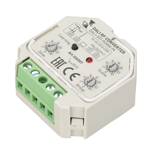 INTELLIGENT ARLIGHT Конвертер RF-сигнала DALI-307-RGBW-IN (DALI-BUS, RF, PUSH) (IARL, -), артикул 026507