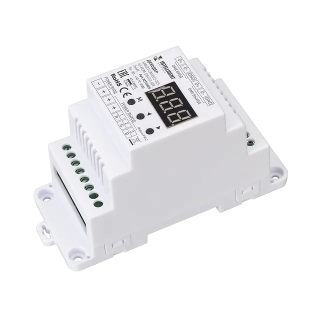 INTELLIGENT ARLIGHT Декодер SMART-DMX512-103-62-RDM-DIN (12-48V, 3x6A) (IARL, IP20 Пластик, 5 лет), артикул 027126(1)
