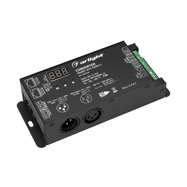 Конвертер SMART-K24-DMX512 (12-24V, SPI, 2.4G) (Arlight, IP20 Металл, 5 лет), артикул 027128