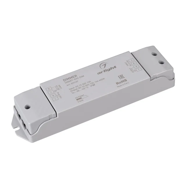 Диммер SMART-D32-DIM (12-36V, 12A, 0/1-10V) (Arlight, IP20 Пластик, 5 лет), артикул 027137