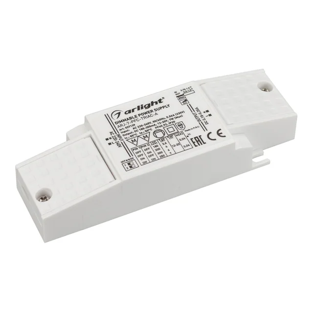 Блок питания ARJ-7-PFC-TRIAC-A (7W, 180-350mA) (Arlight, IP20 Пластик, 5 лет), артикул 027139