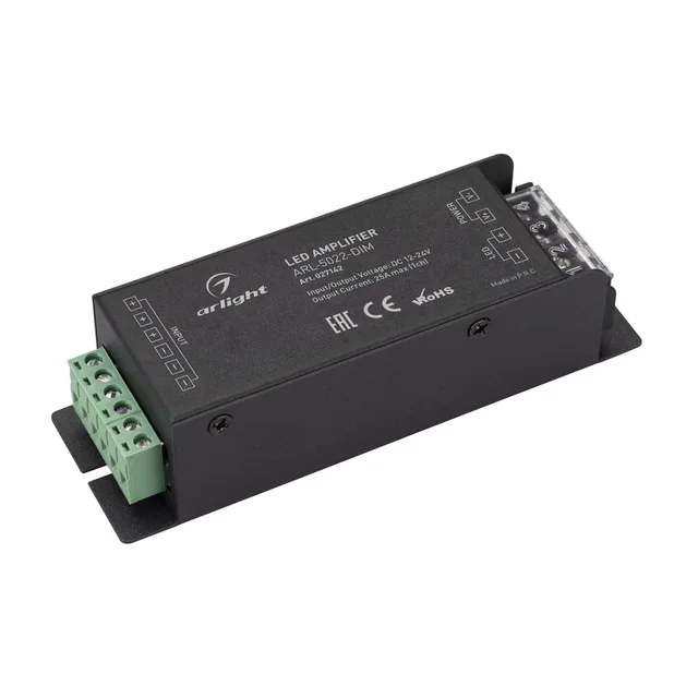 Усилитель ARL-5022-DIM (12-24V, 1x25A, 300-600W) (Arlight, IP20 Металл, 3 года), артикул 027142