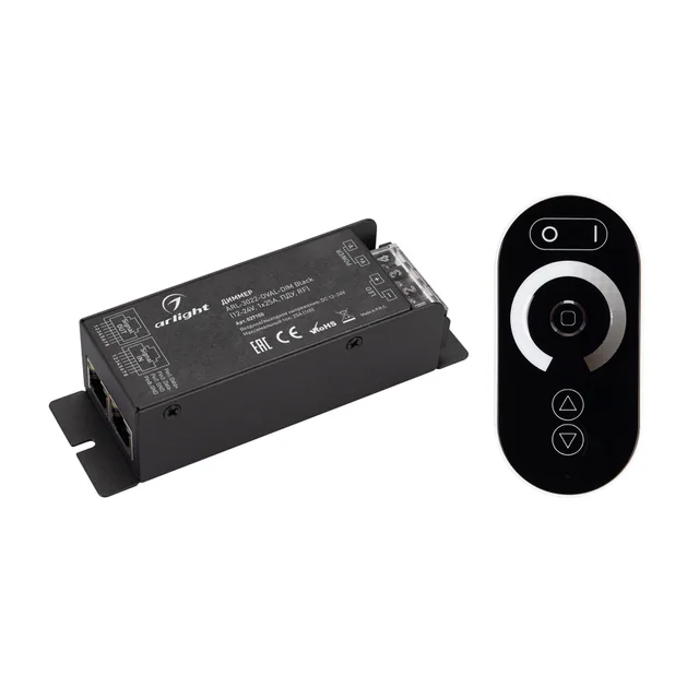 Диммер ARL-3022-OVAL-DIM Black (12-24V, 1x25A, ПДУ, RF) (Arlight, IP20 Металл, 2 года), артикул 027150