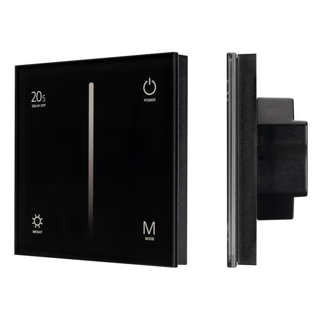Панель SMART-P36-DIM-IN Black (230V, 1.2A, TRIAC, Sens, 2.4G) (Arlight, IP20 Пластик, 5 лет), артикул 028110