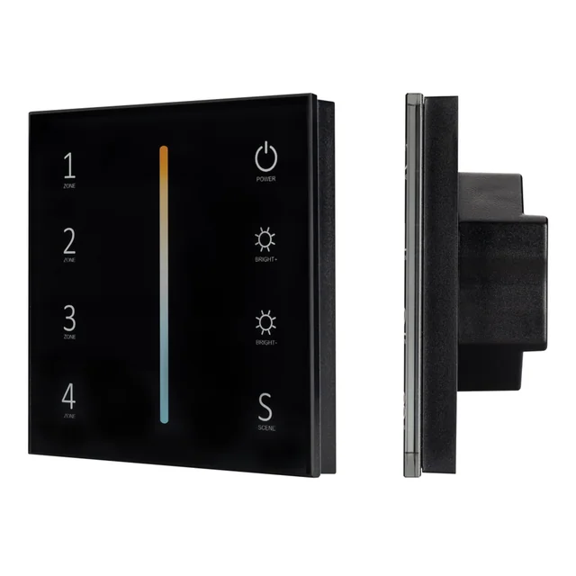 Панель Sens SMART-P43-MIX Black (230V, 4 зоны, 2.4G) (Arlight, IP20 Пластик, 5 лет), артикул 028137