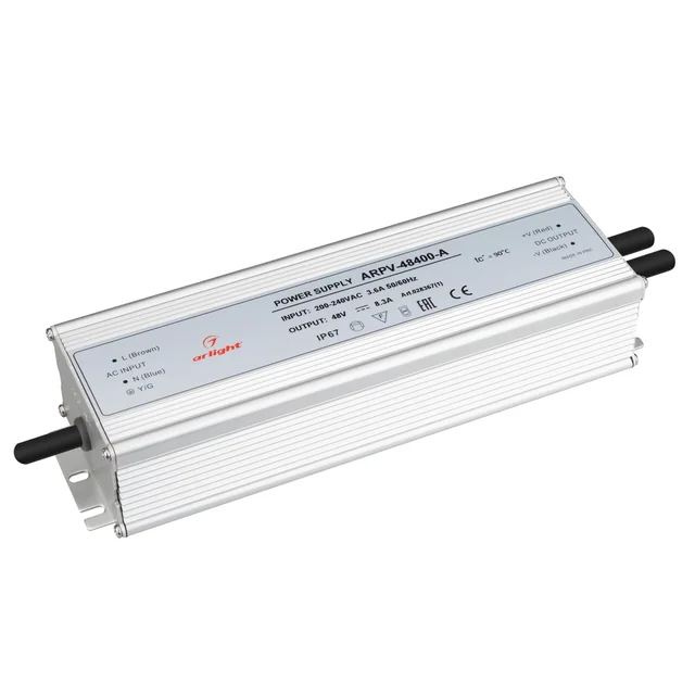 Блок питания ARPV-48400-A (48V, 8.3A, 400W) (Arlight, IP67 Металл, 3 года), артикул 028367(1)