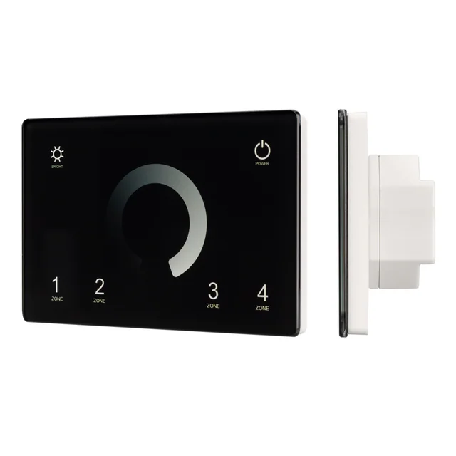 Панель Sens SMART-P79-DIM Black (230V, 4 зоны, 2.4G) (Arlight, IP20 Пластик, 5 лет), артикул 028399